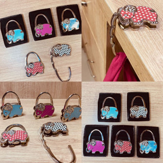 Gancho Suporte Porta Bolsa Dobrável Portátil Metal Formato Elefante