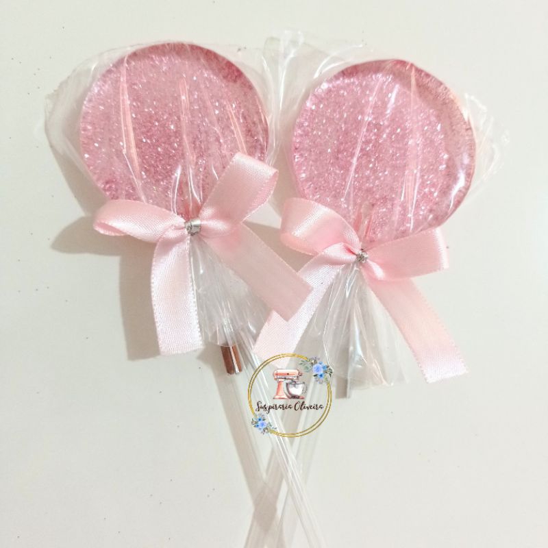 Kit Pirulitos de CRISTAL Com Glitter Decoração Festa Doces