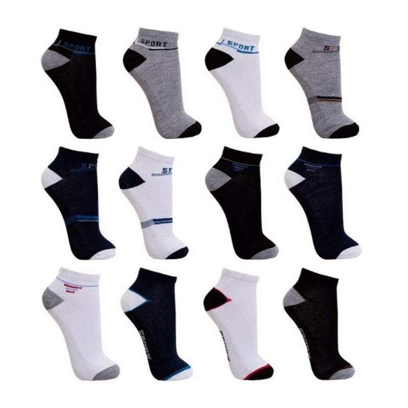 Kit 6/12 Pares Meia Soquete Cano Curto Cores Variadas