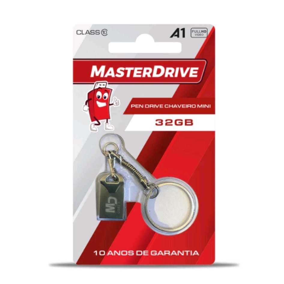 Pen Drive Metal Mini 32 GB MasterDrive A1 Chaveiro