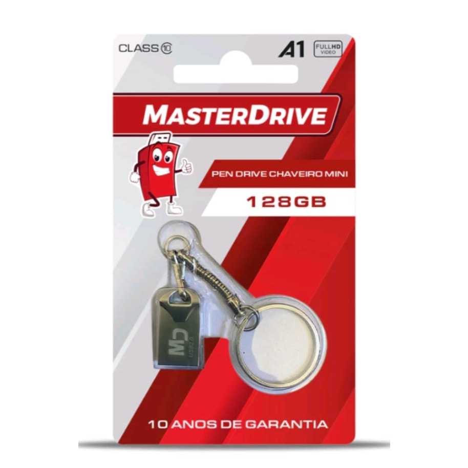 Pen Drive Metal Mini 128 GB MasterDrive Premium A1 Chaveiro