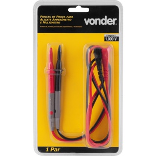 Pontas de prova para alicate amperímetro e multímetro, CAT II 1.000V - CAT III 600V - Vonder em Oferta na Shopee