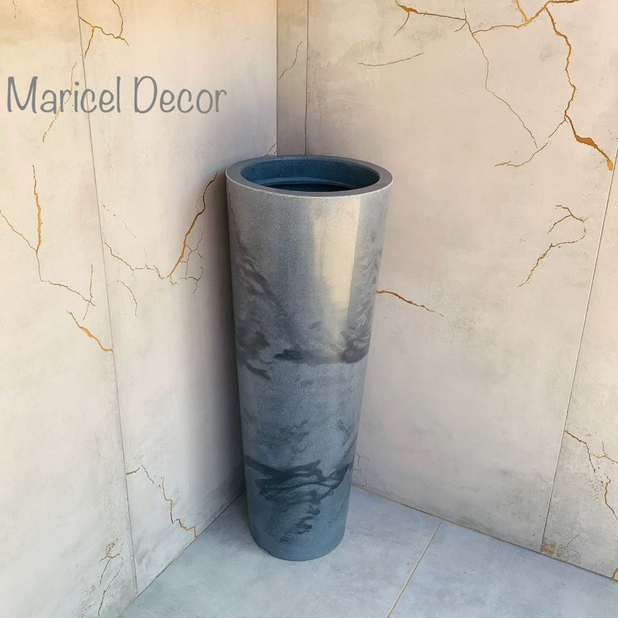 Vaso Grande para planta Decorativo Ibiza Marmorizado Luxo Moderno P