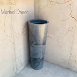 Vaso Grande para planta Decorativo Ibiza Marmorizado Luxo Moderno P