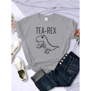 Camiseta Básica Algodão Feminina Tea-Rex Hora Do Chá Baby Dinossauro