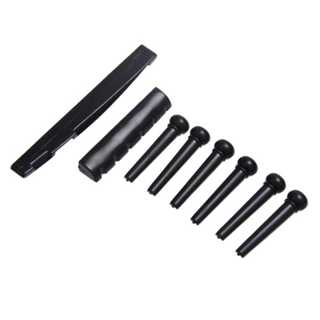 Kit 6 Pinos + Pestana + Rastilho para Violão Aço Acessórios Peças Para Instrumentos Musicais