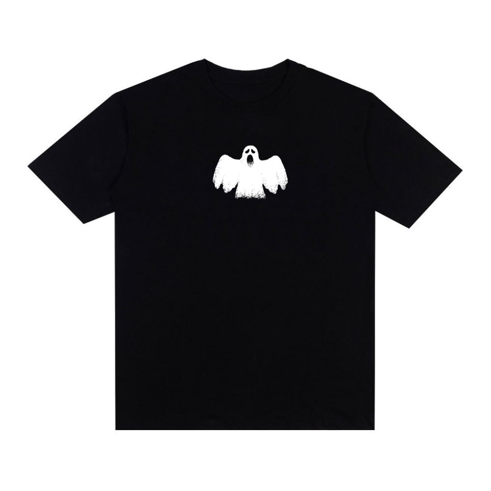 Camiseta Oversized Streetwear Estampado Ghost Camisa Unissex Lançamento