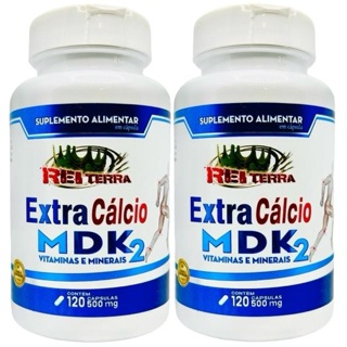 Kit 2 Extra Cálcio Mdk2 240 Cápsulas - Rei Terra em Oferta na Shopee