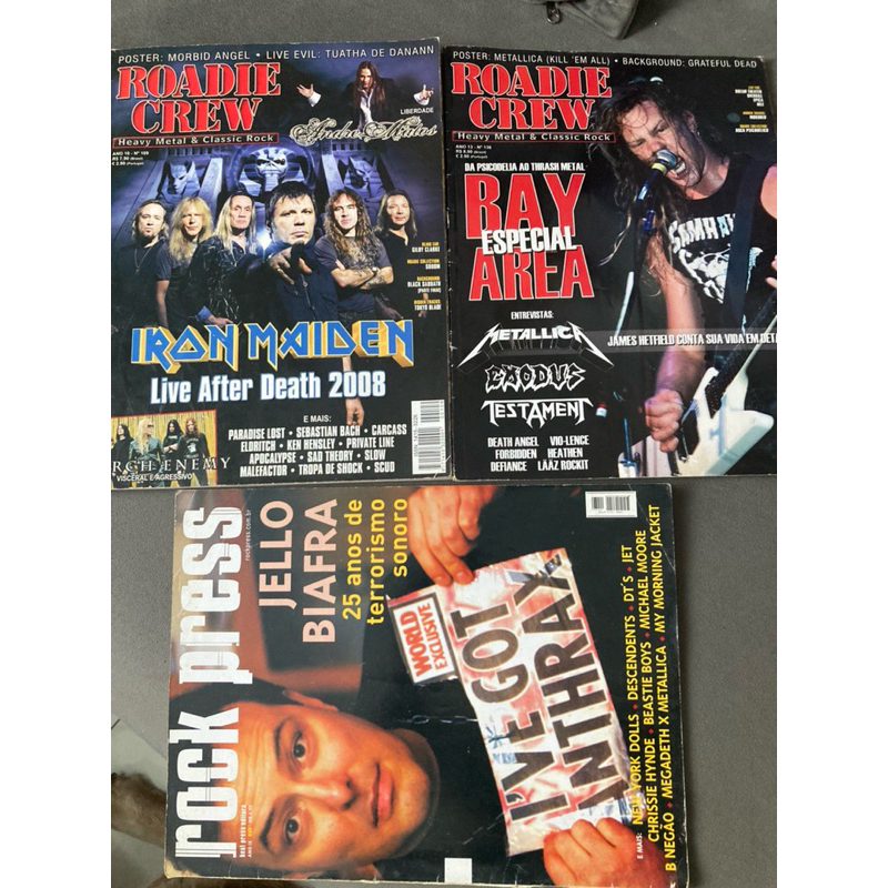 Resvistas Roadie Crew, especial Bay Area, poster Metallica e morbid angel + rock pressa jello Biafra
