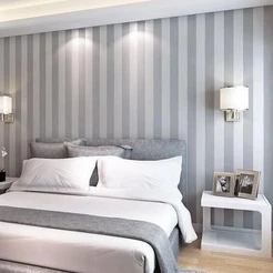 Papel de Parede Adesivo Listras Cinza e Branco Vertical 2,50m