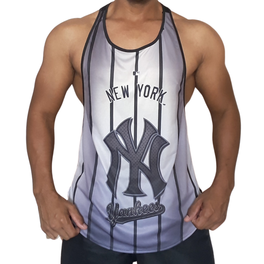 Regata de Treino Super Cavada New York Masculina Musculação Academia Fitness Longline Esporte