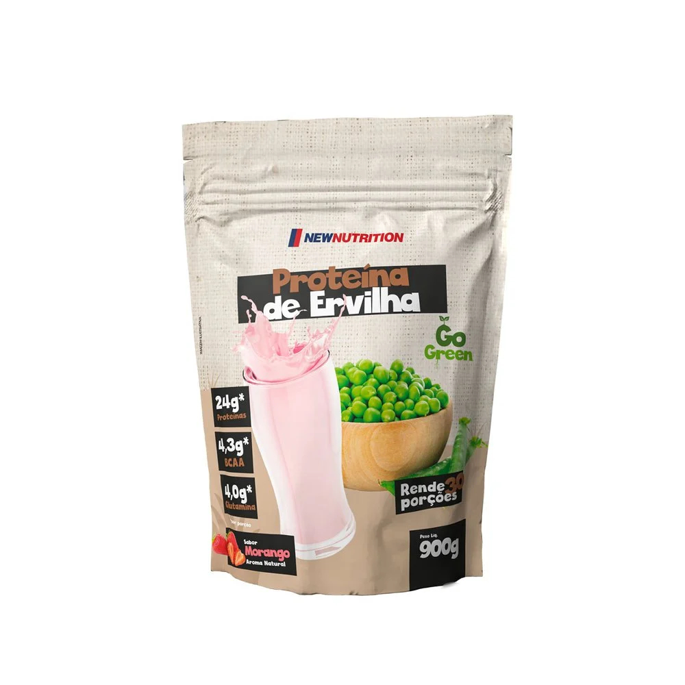 Proteína de Ervilha 900g - NewNutrition Suplemento em Pó Vegano Sem Lactose Com Stévia Pea Protein