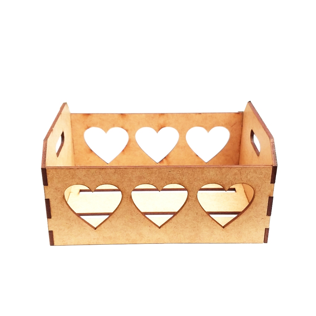 Kit 10 Unidades / Caixote Coração MDF 15x10 Decorativo inauguração em Oferta na Shopee