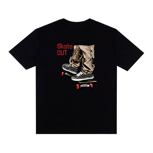 Camiseta Streetwear Estampada Skate Out 100% Algodão Promoção