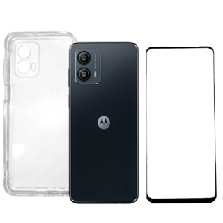 Capa Capinha Case Para Moto G53 Transparente Anti-Shock + Película 3D