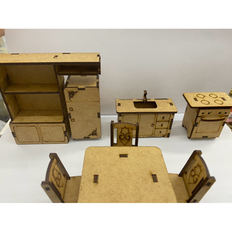 kit móveis de MDF mini para casa polly castelo casa de boneca móveis em miniatura brinquedo