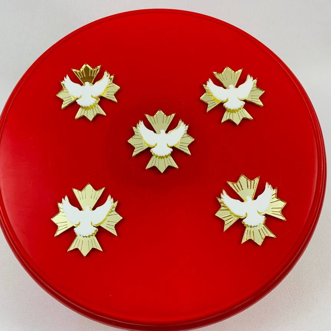 Aplique Espirito Santo 4cm Kit com 10 Unidades