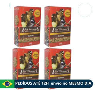 Kit 4 Uni Ração Mistura Tal Pássaros Premium para Coleira 500g