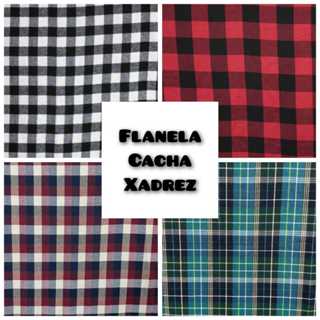 1 metro de tecido flanela cacha xadrez 1mt comp. x 1.50mt larg.