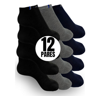 Kit 12 Pares Meias Meia Canela Curta Soquete Invisível Masculina Cano Curto Adulto Sport Original Baixo Masculino Cores diversas Preço Masculinas Tamanho Único Preto Esportiva Sapatênis Qualidade