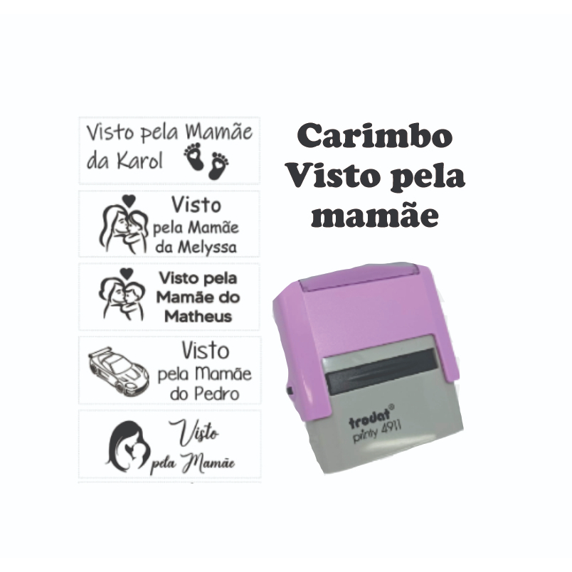 Carimbo automático visto pela mamãe em Oferta na Shopee