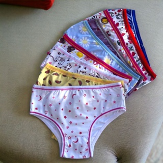 kit 5 Calcinhas Infantil Menina Moça Estampada de  Poliamida com forro de algodão em Oferta na Shopee