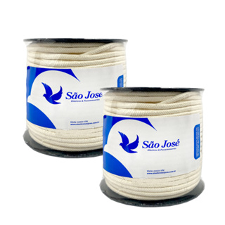02 Corda Cordão 100% Algodão 5mm Com 50 Metros Trançado em Oferta na Shopee