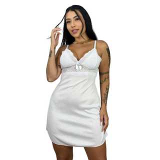 Camisola Renda sem Bojo Feminina Linha Noite Lingerie Romantic Moda em Oferta na Shopee