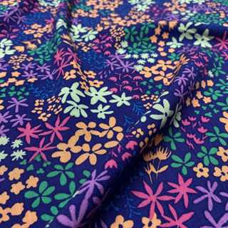 Tecido Viscolinho Estampado Roxo Florzinhas 1,50m Roupas Femininas
