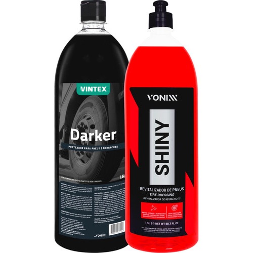 Kit Revitalizador de Pneu Shiny 1,5L Vonixx + Darker 1,5L Vintex - Spare Parts and Accessories for Vehicles