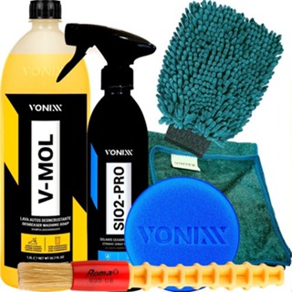 Kit Lavagem Moto SiO2 Carro Fosco Shampoo V-Mol Luva de Microfibra em Oferta na Shopee