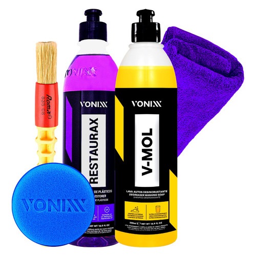 Kit Limpeza Automotiva Shampoo V-Mol + Restaurax 500ml Vonixx - Spare Parts and Accessories for Vehicles