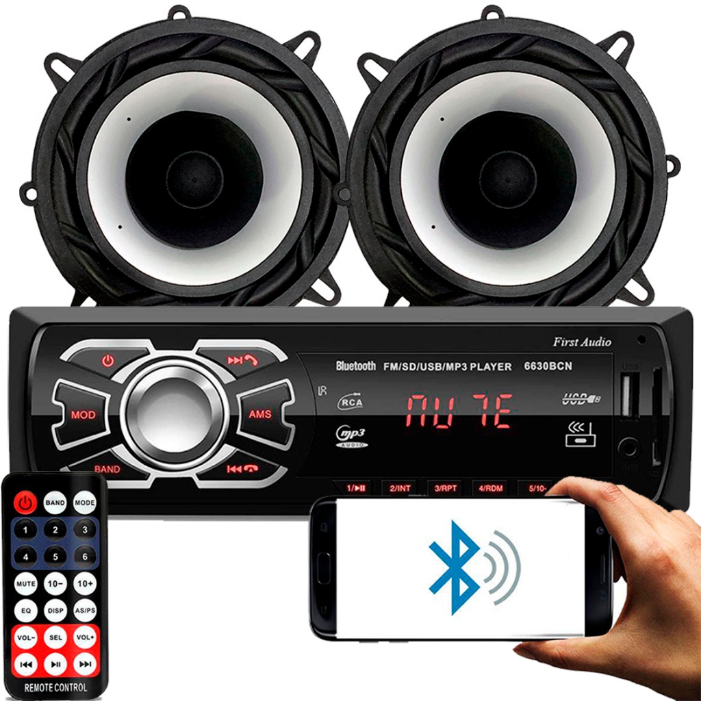 Som Carro Radio Mp3 Bluetooth Usb Alto Falantes 5 Polegadas - Spare Parts and Accessories for Vehicles