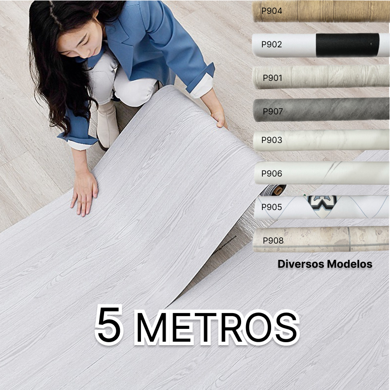 Adesivo Para Piso Vinilico Autocolante 5mx61cm, Para Chão De Quarto, Cozinha, Sala, Banhei...