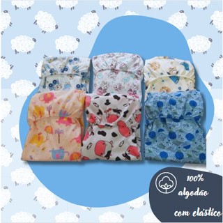 Lençol de Berço Bebe Malha Estampada com Elástico Padrão Americano100% Algodão em Oferta na Shopee