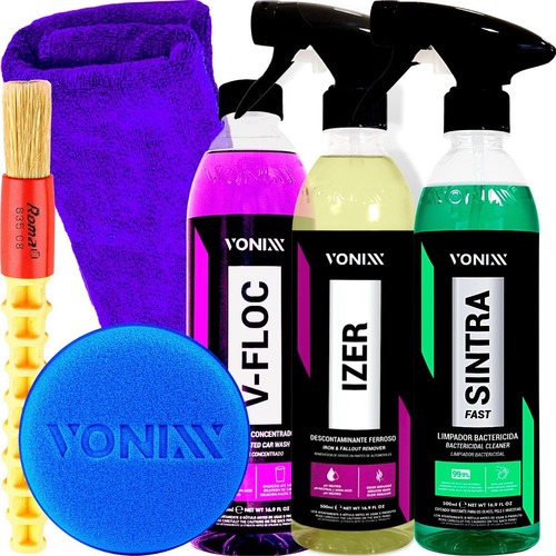 Kit Lavagem Shampoo V-floc Sintra Izer Limpa Rodas Vonixx em Oferta na Shopee