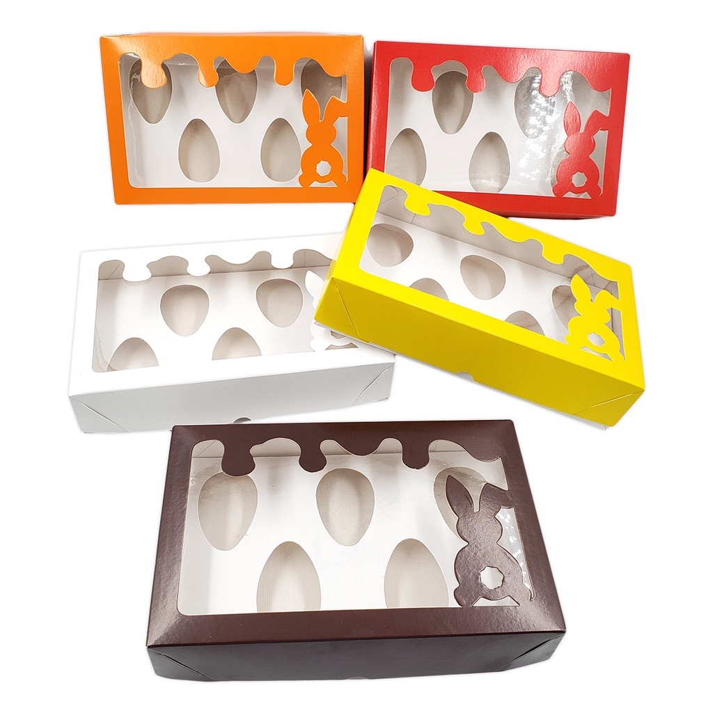 Caixas degustação para 5 cascas de 50gr de Ovos de Páscoa (10 unidades) em Oferta na Shopee