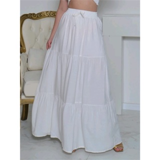 Maya Modas  Feminina saia longa com forrdo tecido  viscolinho e Duna em Oferta na Shopee