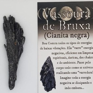 Cianita Negra " Vassoura De Bruxa" + Ritual De Limpeza - Proteção