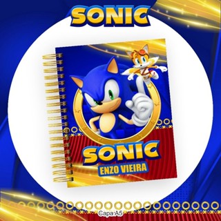 Agenda escolar Infantil Tema Sonic - Tamanho A5