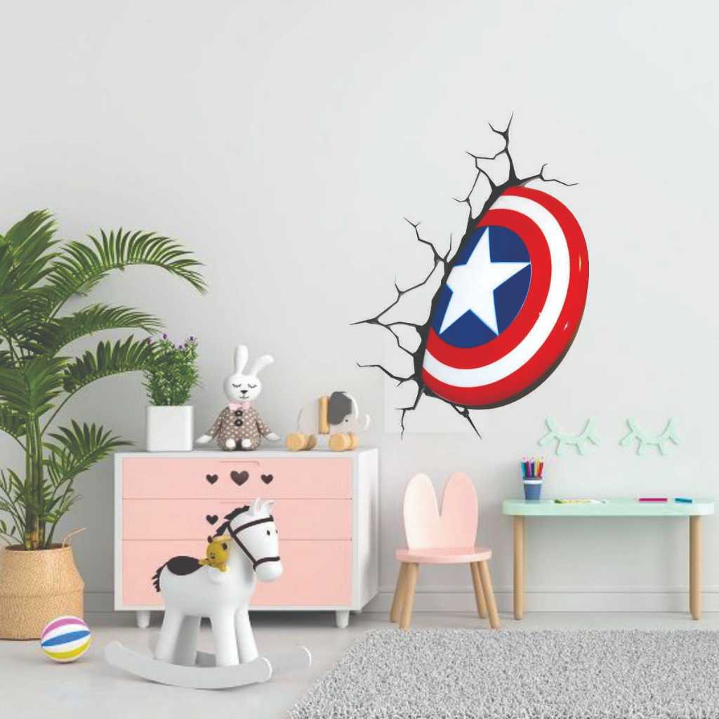 Adesivo Decorativo de Parede Escudo do Capitão América 3D - Cravado na Parede em Oferta na Shopee