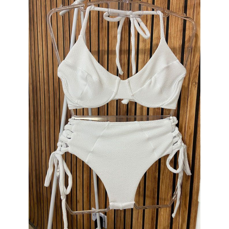 Peças avulsas de biquínis plus size  texturizado  Top + calcinha fio duplo com amarração nas laterais( escolha sua cor) em Oferta na Shopee