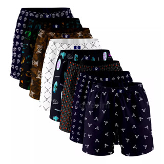 Kit 8 Cuecas Samba Canção Masculinas Algodão Lisa Sandrini Promoção Adulto Lisas Cuecas Shorts Dormir
