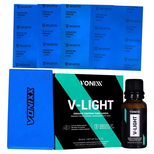 Kit Polimento Farol Lixa Vitrificador V-light 20ml Vonixx em Oferta na Shopee