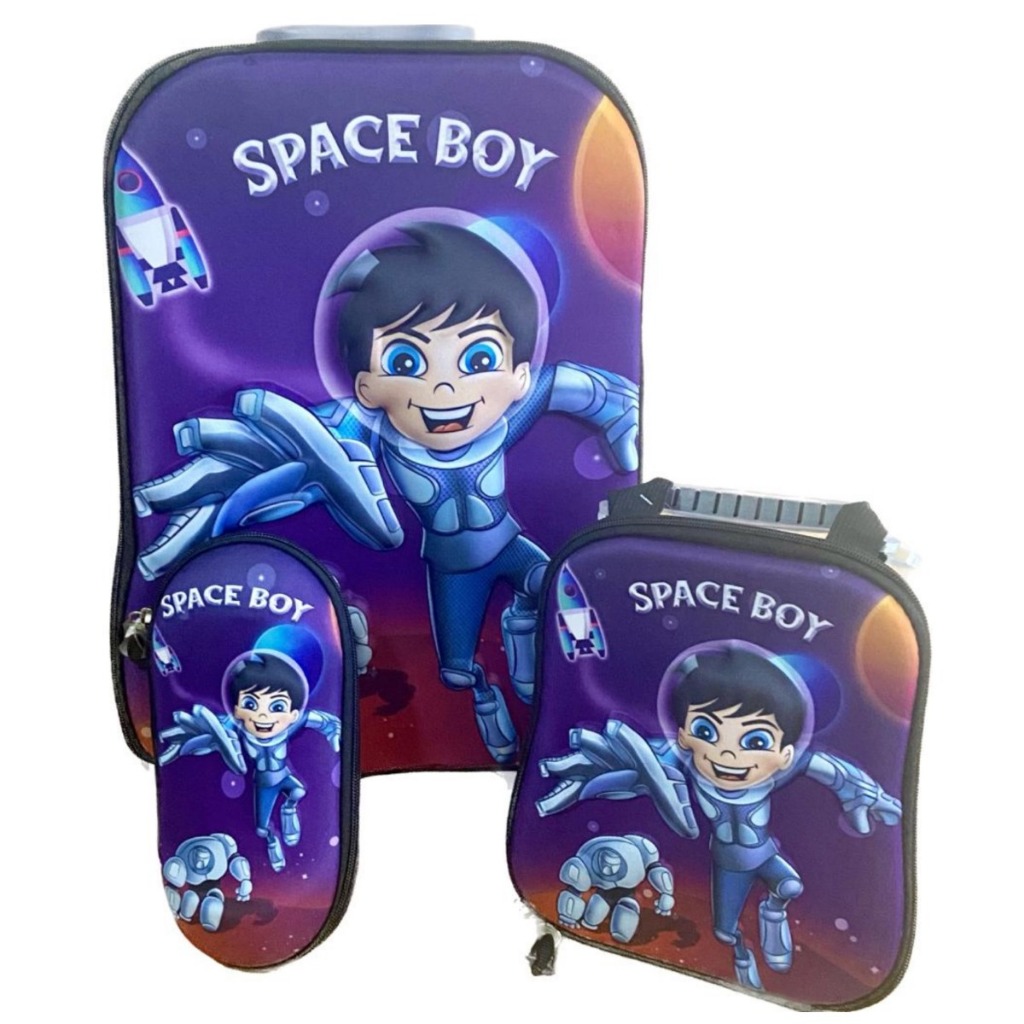 Kit Mochila Escolar Infantil Astronauta com Lancheira e Estojo