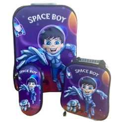Kit Mochila Escolar Infantil Astronauta com Lancheira e Estojo