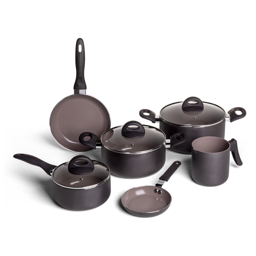 Jogo De Panelas Ceramic Life Brinox Smart Plus 6 Peças Preto em Oferta na Shopee