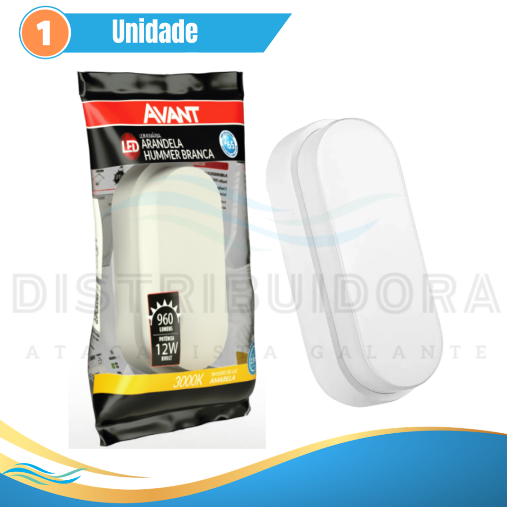 Arandela Tartaruga Hummer Led Branca 5w/12w 3000/6500k Avant Distribuidora Galante