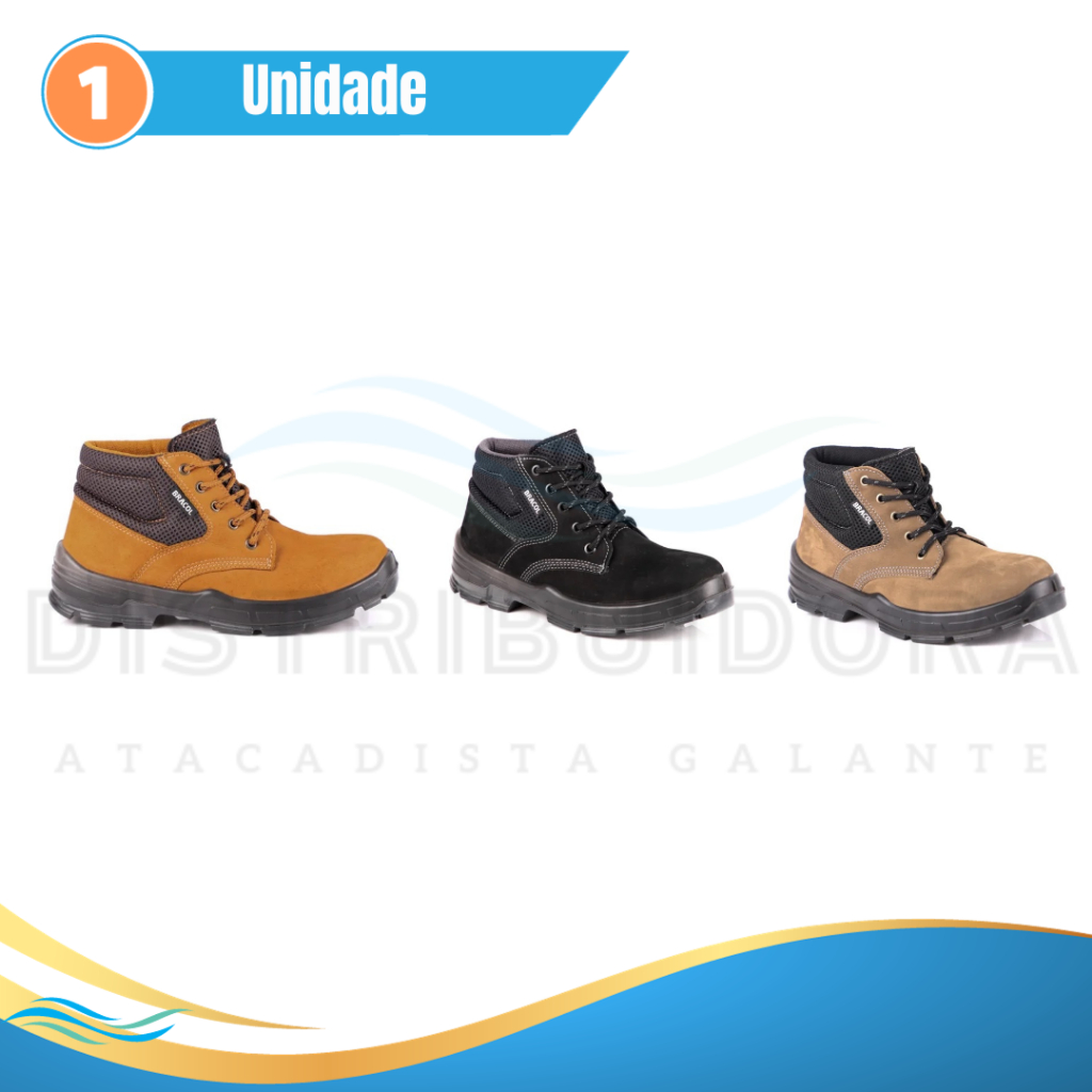 Bota Segurança Bracol bico PVC BAE CA 40872 Castor/Titanium/Preto Distribuidora Galante