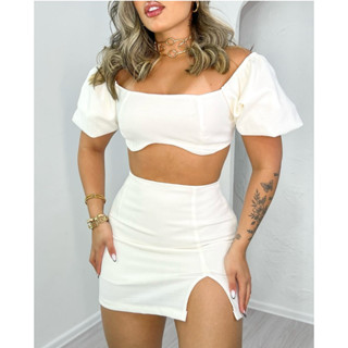 Conjunto Feminino alfaiataria tendencia verão promoção